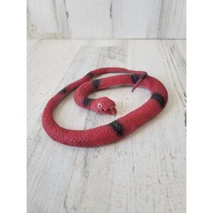 Rubber Red black striped snake Halloween prop scary decor